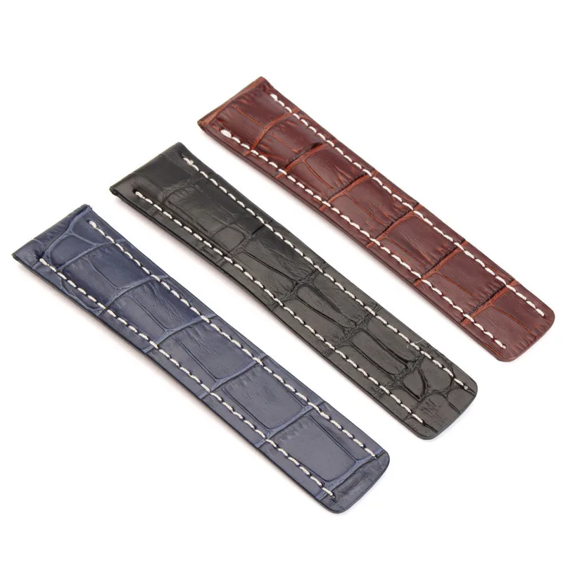 Ремешок для часов из натуральной кожи 24 мм ремешок крокодиловой сменный наручных