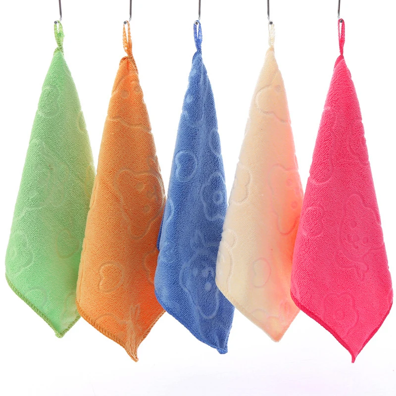 

Colorful Solid Color Microfiber Towel Absorbent Towel Breathable Washcloth Towel 25 * 25 Cm Household Towel Cleaning Products
