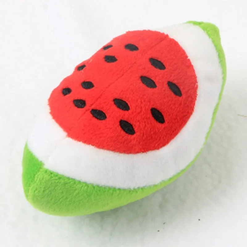 

New pet dog plush vocal vegetable and fruit cartoon animal bite-resistant pet cat toy pet