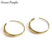 green purple real 925 sterling silver simple curved drop shape jewelry french hoop earrings minimalism charm earrings for women
