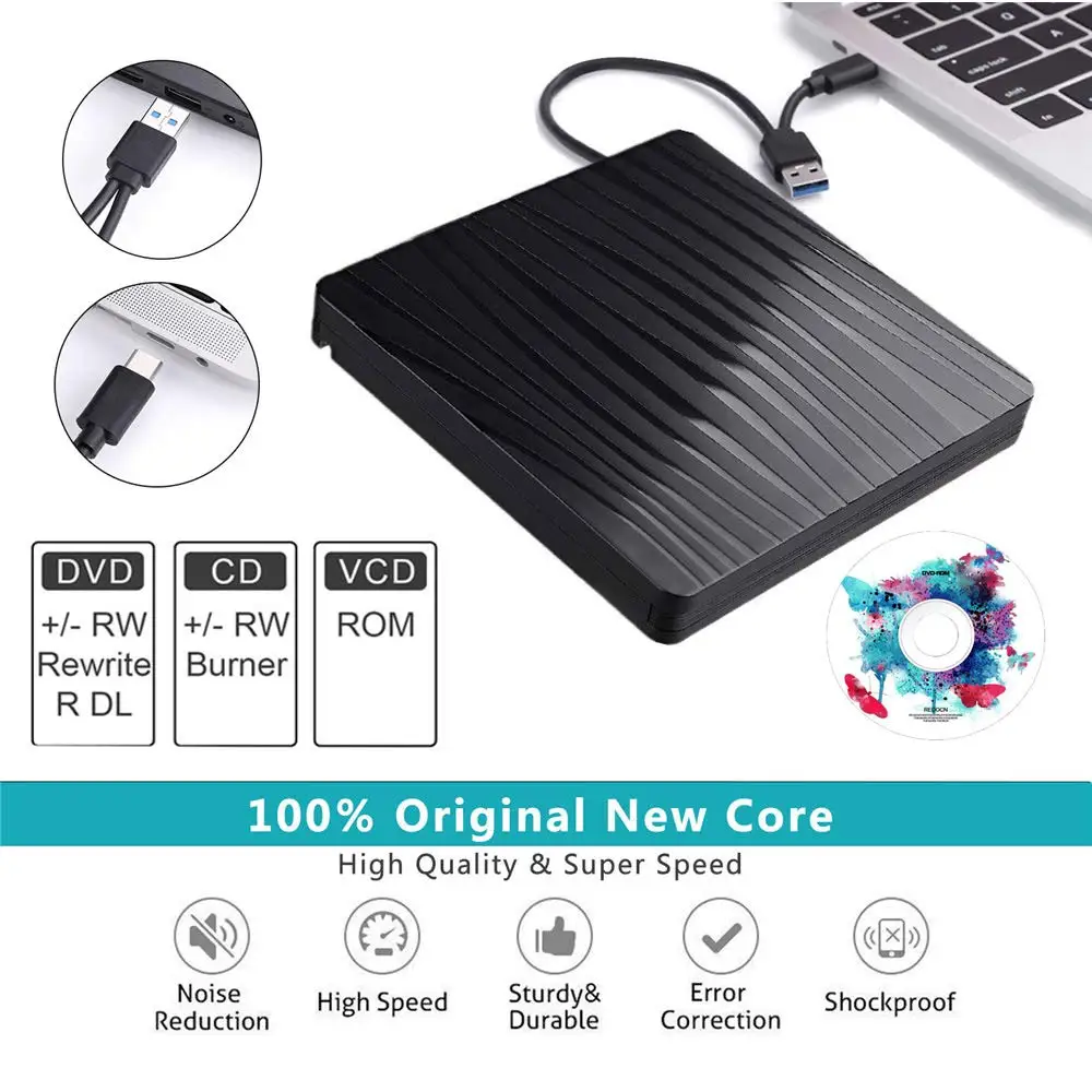 YiYaYo Тип C USB 3,0 DVD привод DVD RW горелка Писатель Rewriter CD rom ридер плеер Внешний привод для портативных ПК Windows Mac OS