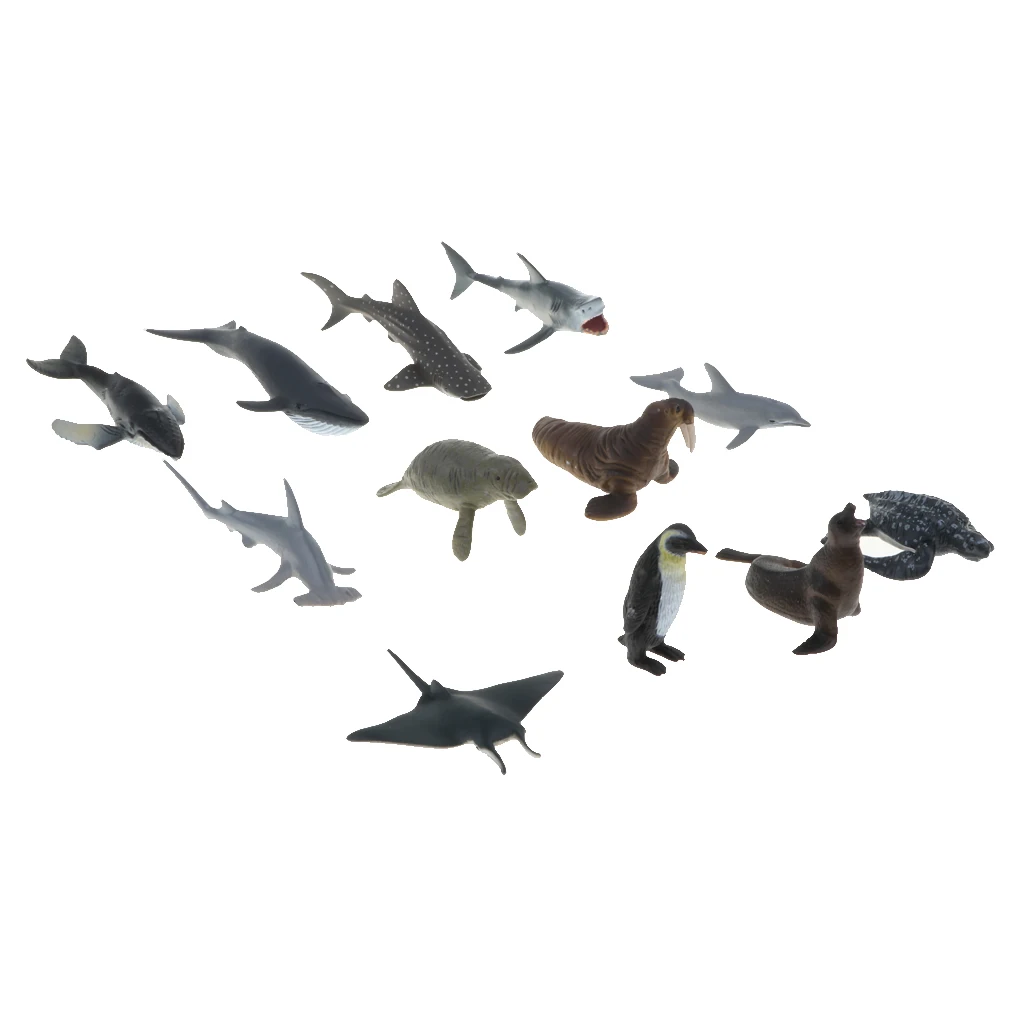 12x Plastic Marine Animal Model Figures Kids Educational Science Nature Toy | Игрушки и хобби