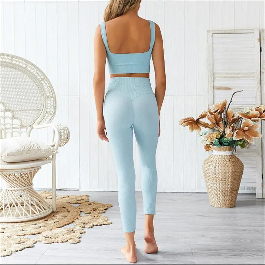 

Winter Seamless 2PCS Yoga Set Women Workout Clothes Long Sleeve Crop top Shirts Yoga Pant Leggings GYM Fitness Suits