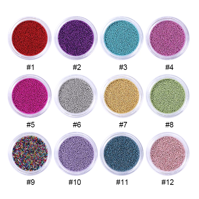 5 г/кор. 3D украшения для ногтей Стальные Бусины разноцветные шарики аксессуары