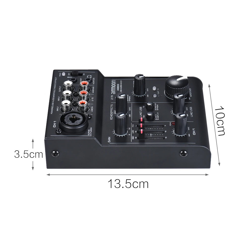 AGE03 5 канальный мини линии смешивания консольный микшер встроенный Эффект Эхо