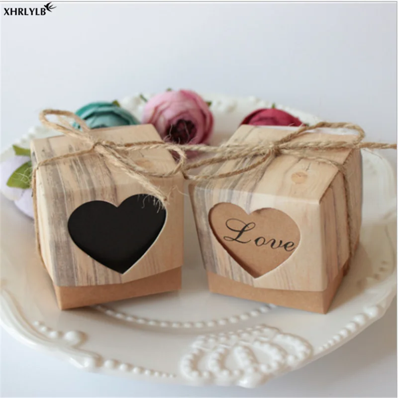 XHRLYLB Retro tree pattern European hollow sugar box wedding decoration candy with hemp rope Christmas party.7z | Дом и сад