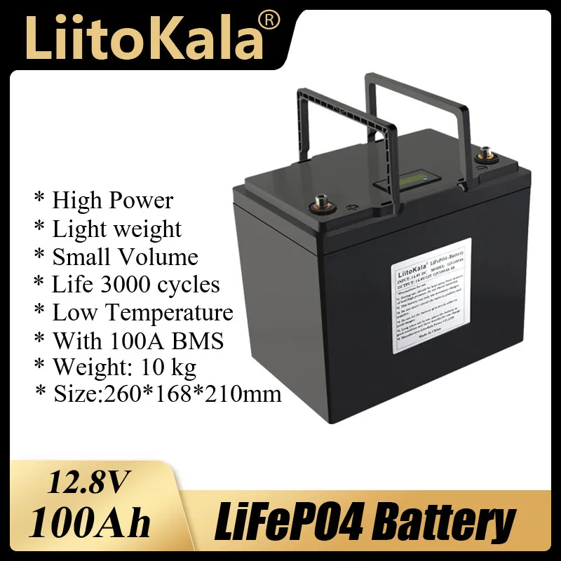 12V 100Ah 120Ah LiFePO4 Батарея 12 8 V литиевая Мощность батареи 3000 циклов для RV Кемпер гольф