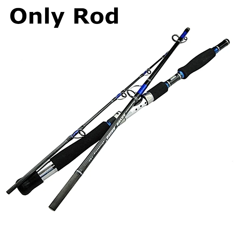 1.8 1.95 2.1m rod 1,8 м, 1,95 м, 2,1 м, 2,28 м, карбоновая удочка, спиннинговая лодка, Троллинг, удочка, 3 секции, приманка, 70-250 г, жесткая сила, океанская Рыбная удочка - Цвет: 1.8 1.95 2.1m rod