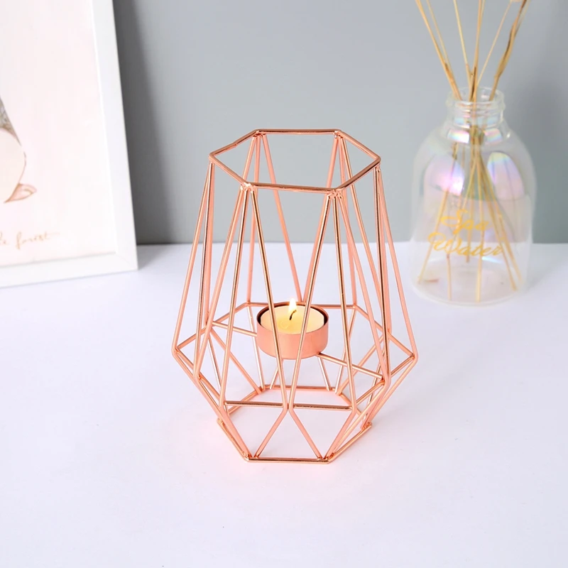Подсвечник из кованого железа геометрический подсвечник романтическое