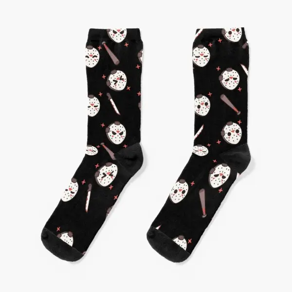 

Короткие черные женские и мужские носки до колена Jason вурхи