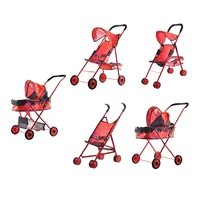 dots foldable doll stroller with hood pram doll carrier kids pretend play simulation pushchair toy dollhouse decoration
