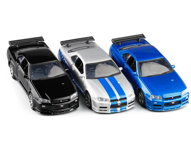 

1/36 Nissan Skyline Ares GTR R34 Литые и игрушечные автомобили, металлическая Игрушечная модель автомобиля, имитация высокой тяги, игрушки