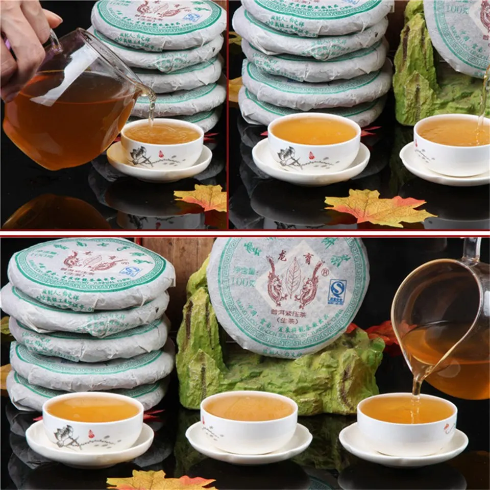 

2009 Year Sheng Pu-erh Yunnan Long Yu Shen Pu-erh Tea in Briquette Shen Chinese Cha Old 100g