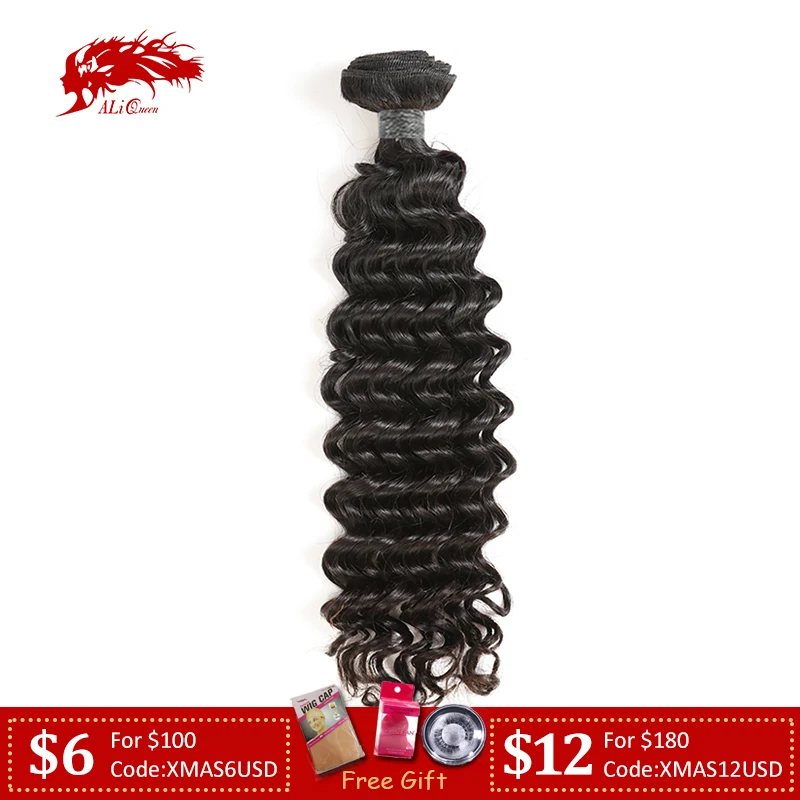 Али queen hair перуанский волос глубокая волна 1/3/4 шт. пряди человеческих волос для Инструменты для завивки волос м/7A натуральный Цвет 12-30 дюймов Волосы remy волос для наращивания