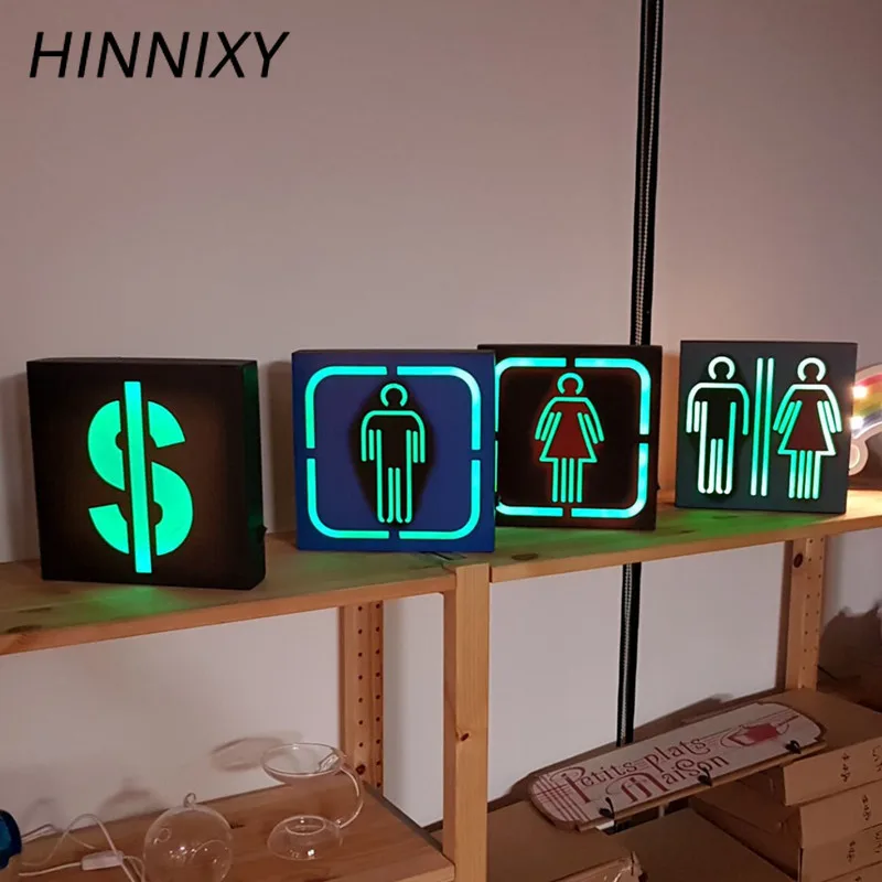 Декоративная вывеска светильник Hinnixy для бара без парковки курения WC настенный