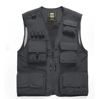 high quality outdoor leisure vest men photography hiking shoot camp breathable director clothes reporter mesh waistcoat s 7xl