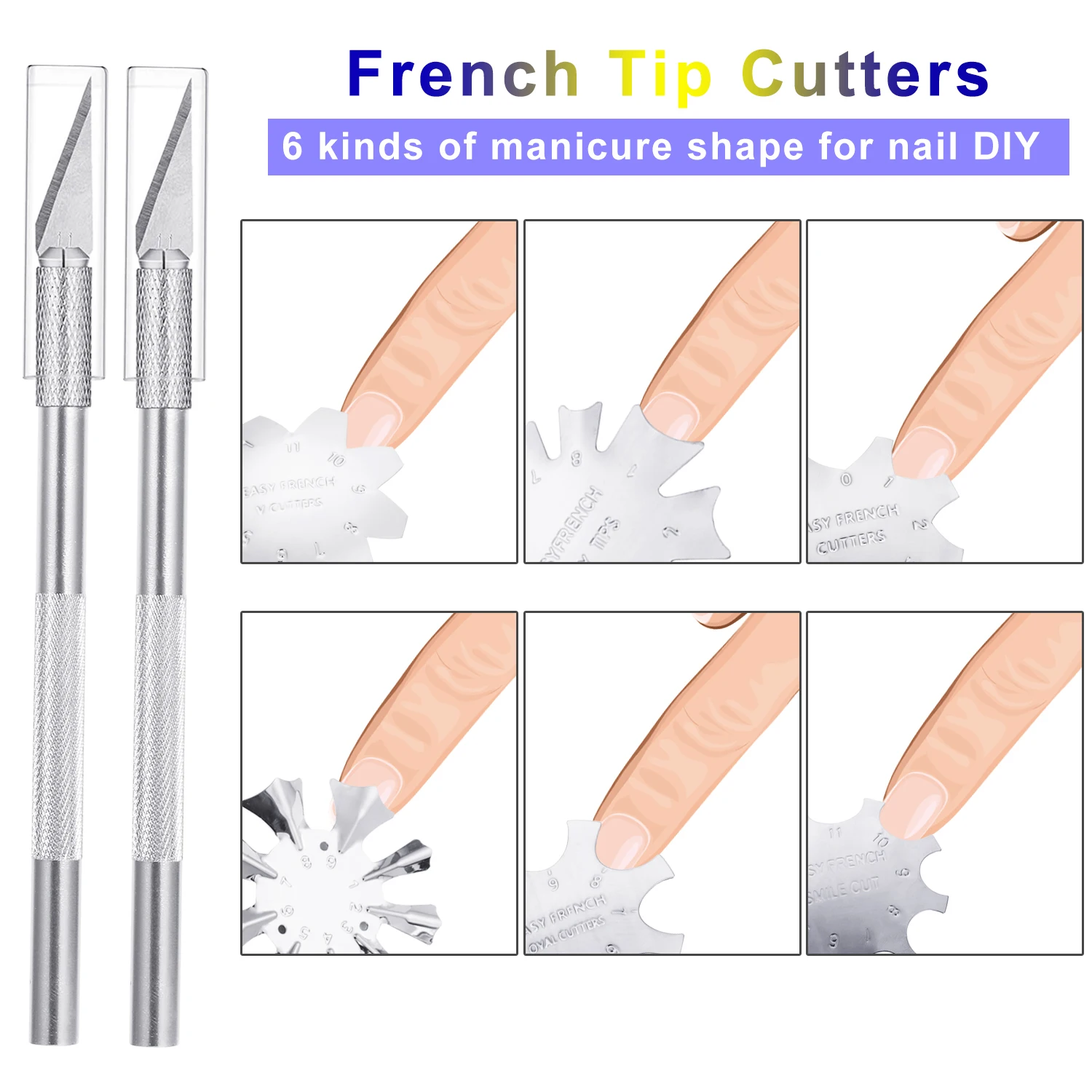 9 размеров легкая французская улыбка резка V Line Типсы в форме миндаля C-кривая