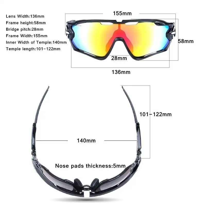 

Polarized Cycling Sun Glasses Mountain Bike Goggles 3 Lens Cycling Eyewear Bicycle SunGlasses with Case