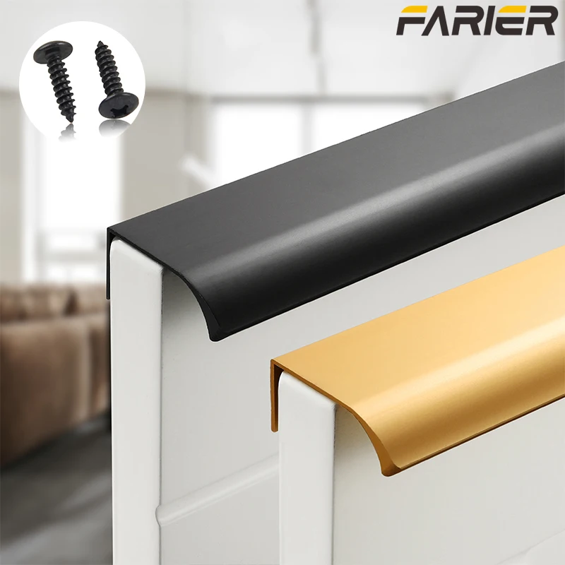 Скрытые ручки для шкафов из алюминиевого сплава кухонного шкафа Мебельная ручка
