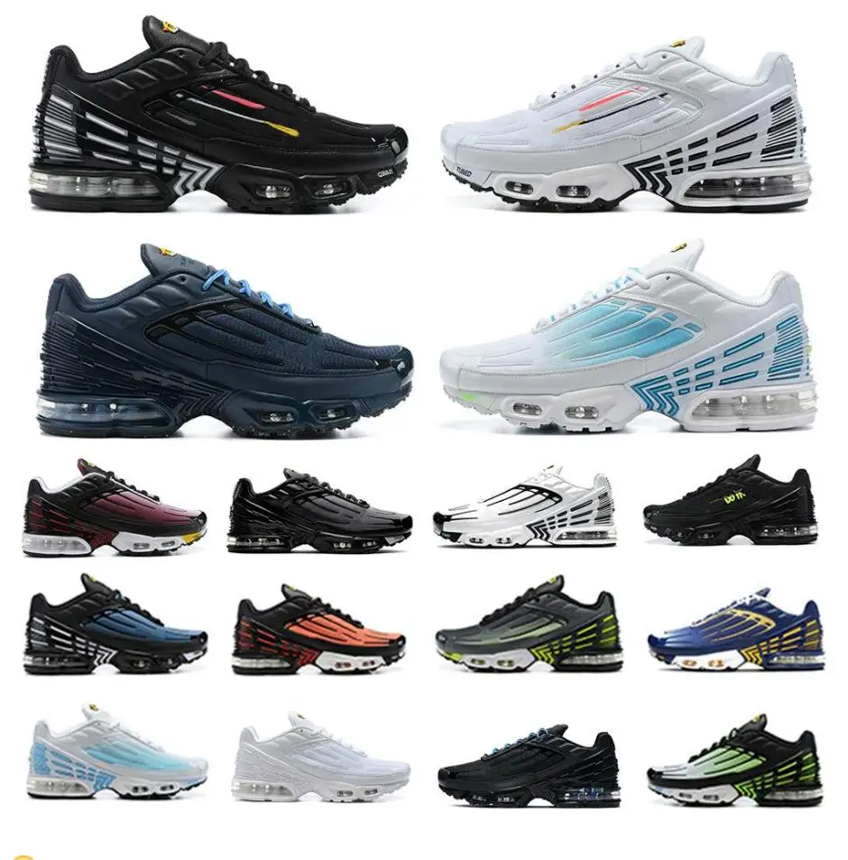 

Designer Tn Plus 3 III Tuned Sneakers Mens Running Shoes Trainers Chaussures Triple Hyper Sports White Black Red Blue Grey