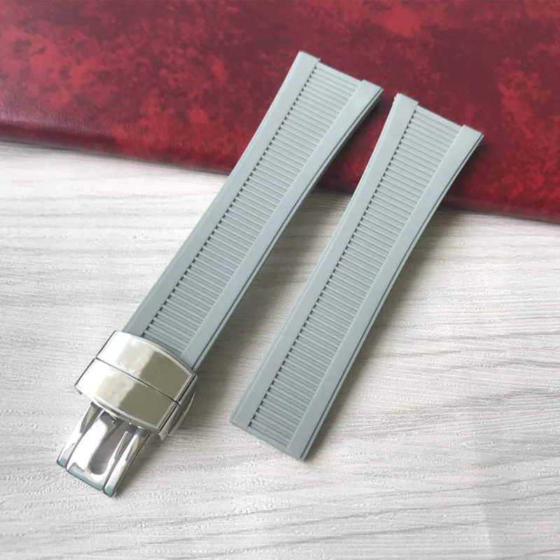 25*18mm Black Blue Brown Gray Rubber Silicone Watch band strap For Patek PP 5711 / 5712G Nautilus wristband  bracelet
