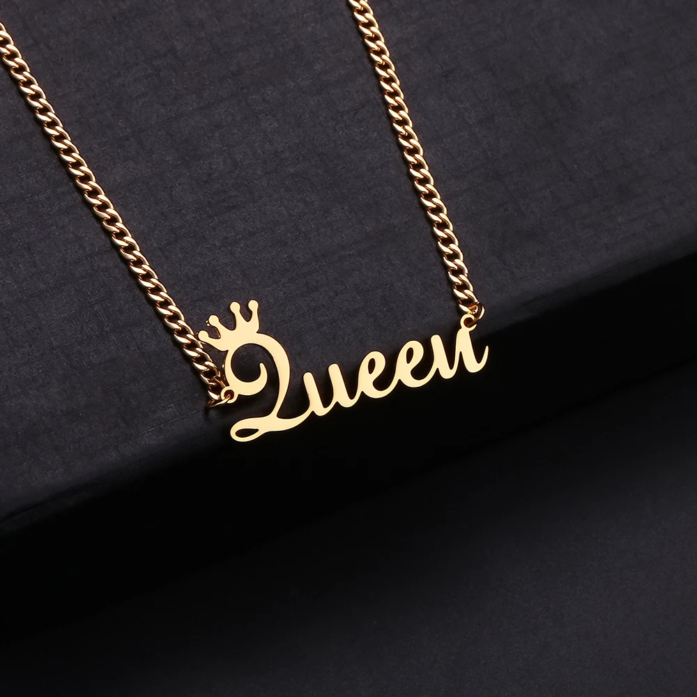 DOREMI персонализированное ожерелье из нержавеющей стали золотого цвета с именной