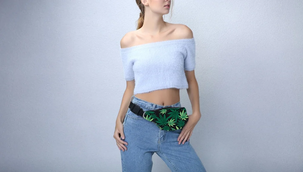 

WHEREISART Waist Bag Women Adjustable Hip-Pouch Funny Sugar Skull Printed Fanny Pack For Women Men Summer Casaul Belt Bag 2021