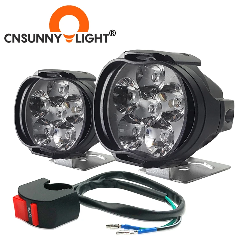 

CNSUNNYLIGHT Motorcycle 8W LED Headlight E-bike Scooters Spot Lights Auto Headlamp Car Fog DRL External Daytime Running Lights