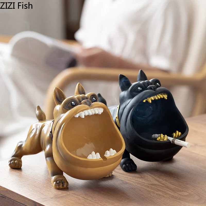 

Cartoon Dog Ashtray Creative Anti Fly Ash Household Large Capacity Cute Animal Resin Home Decoration Gift for Boyfriend