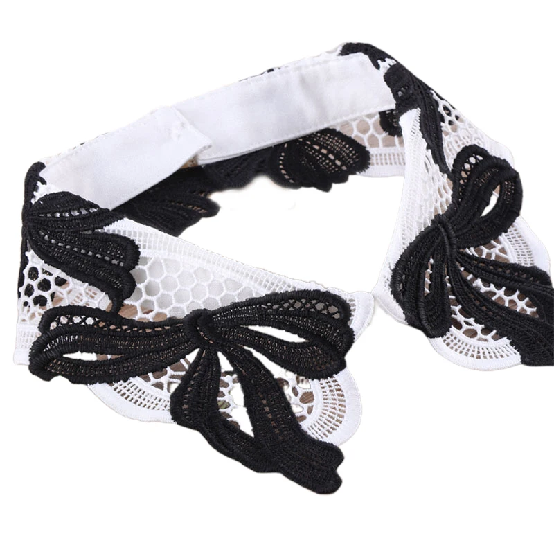 Женская рубашка с жемчужинами и воротником Женский ажурный лоскутный галстук