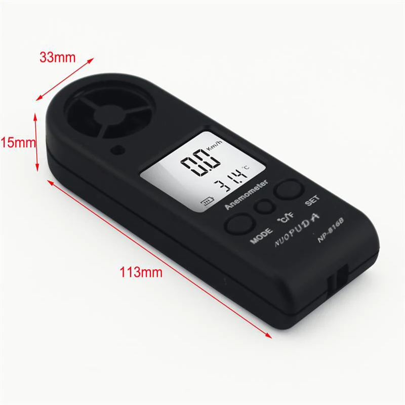 

Digital Anemometer 0-30m/s Handheld Wind Speed Meter for Measuring Wind Speed Temperature and Wind Chill with Backlight LCD