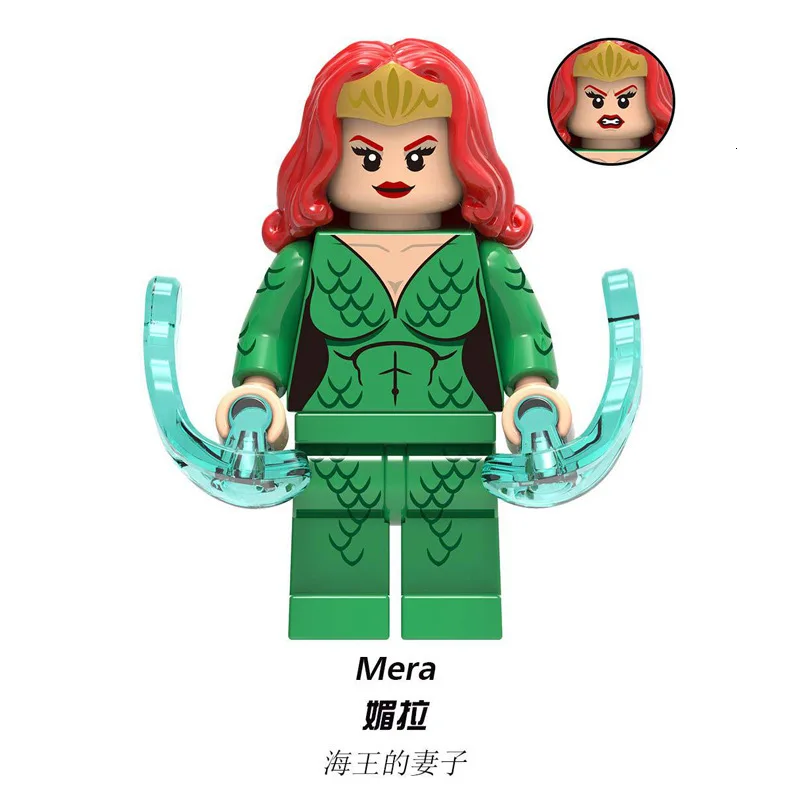 10 шт./компл. MOC Aquaman Mera Wonder Woman обратная вспышка Luthor Супермен убийца 2 акулы