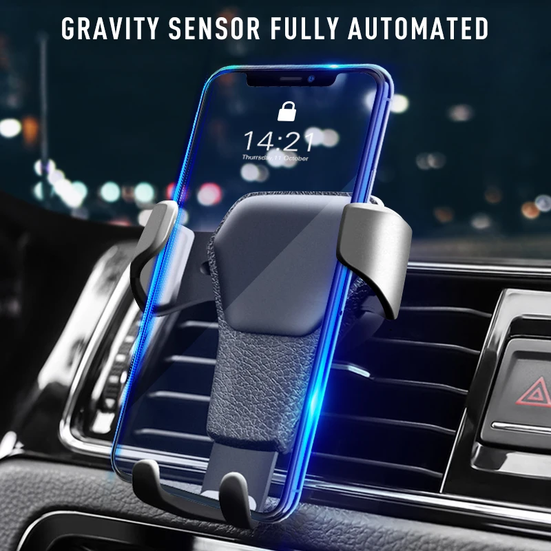 

Car Phone Holder Gravity Air Vent Clip Mount Mobile Cell Stand GPS Support For IPhone 11 Huawei Xiaomi Samsung Phone Accessories