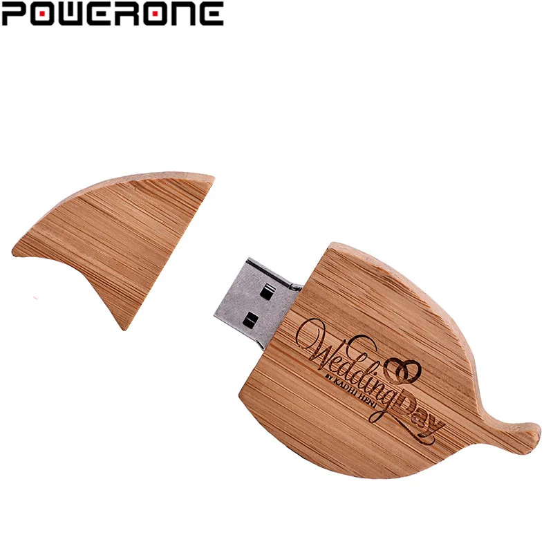 USB флеш накопитель POWERONE с деревянными листьями 4/16/32/64 ГБ|32gb memory stick|memory stickwooden leaf usb |