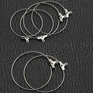 Круглые серьги с бусинами, стальное кольцо для изготовления ювелирных изделий, 20 мм30 мм35 мм40 мм45 мм