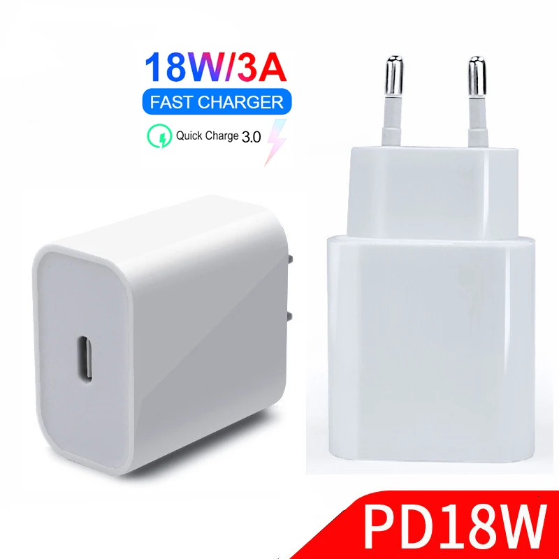 18 Вт USB Type C зарядное устройство адаптер для iPhone 8 11 XS Max PD Быстрая зарядка Type-C EU US UK