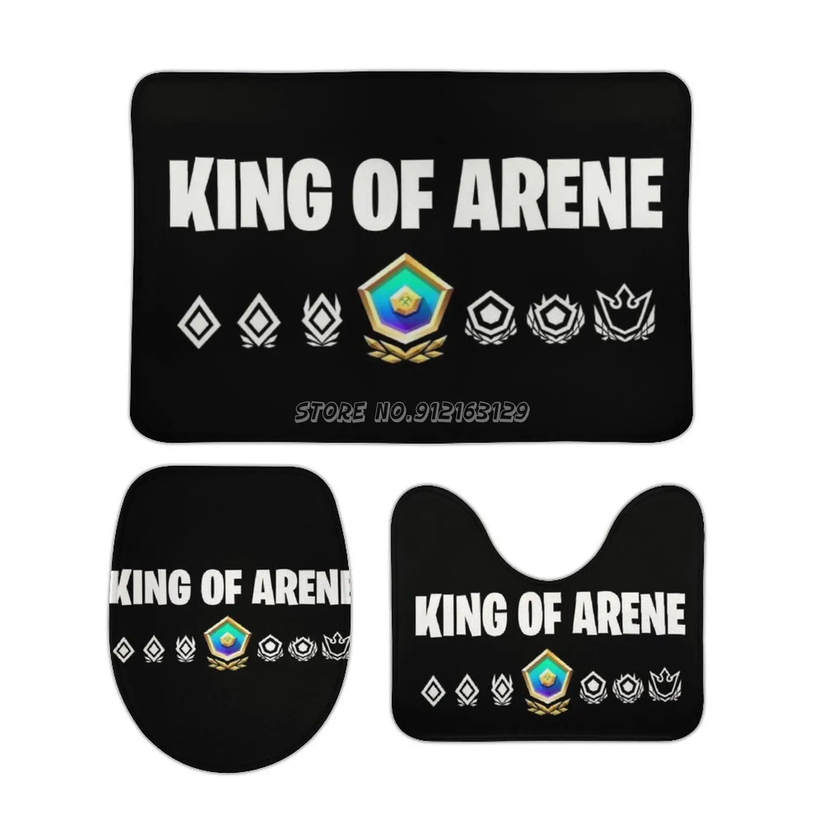 

King of Arene 3pcs Bathroom Mats Set Non-slip Bath Mat Water Absorption Carpet for Home Decor King of Arene Arene Double Pump Se