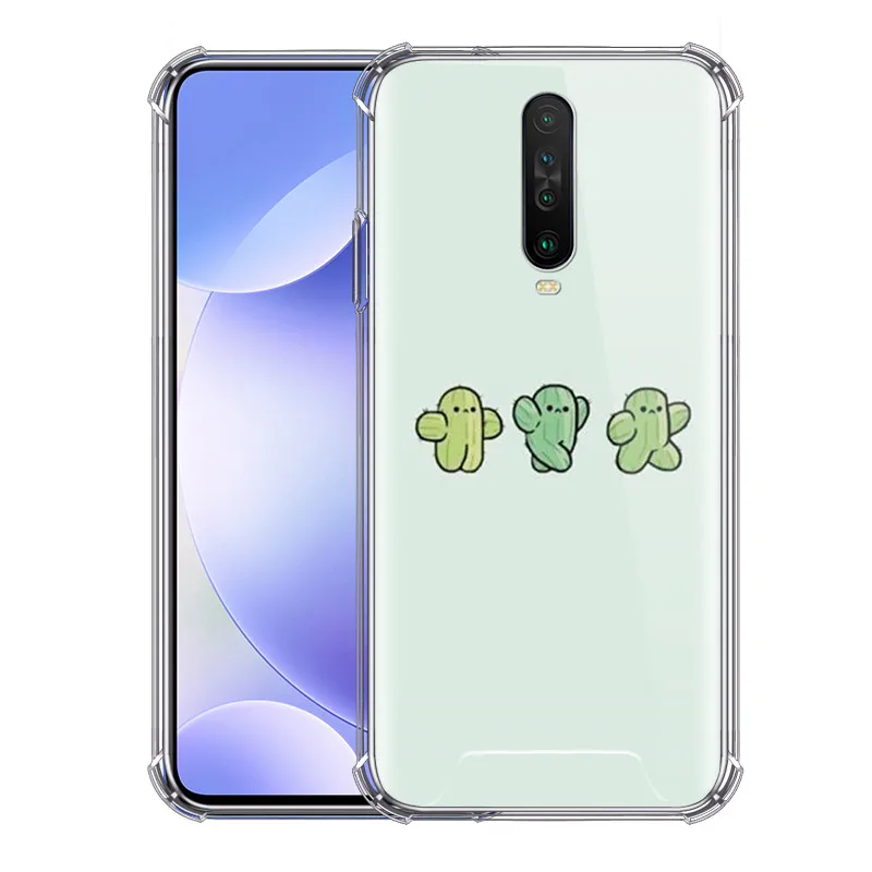 

Clear Case for Xiaomi Redmi Note 9S 9 8 Pro 8T 7 Cover 9A 9C 8A 10X K20 Airbag Phone Soft Funda Capa Cactus Dinosaur Printing