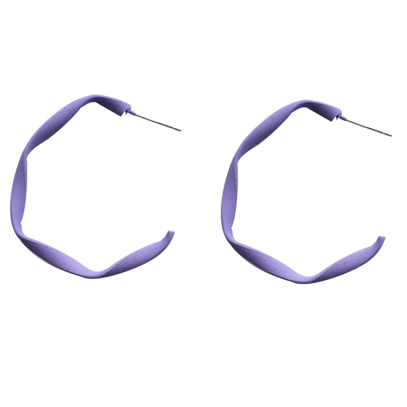 

S925 needle Hoop Earring Trendy Jewelry Metal Alloy With Purple Coating Women Earrings For Girl Student Party Gift Wholesale
