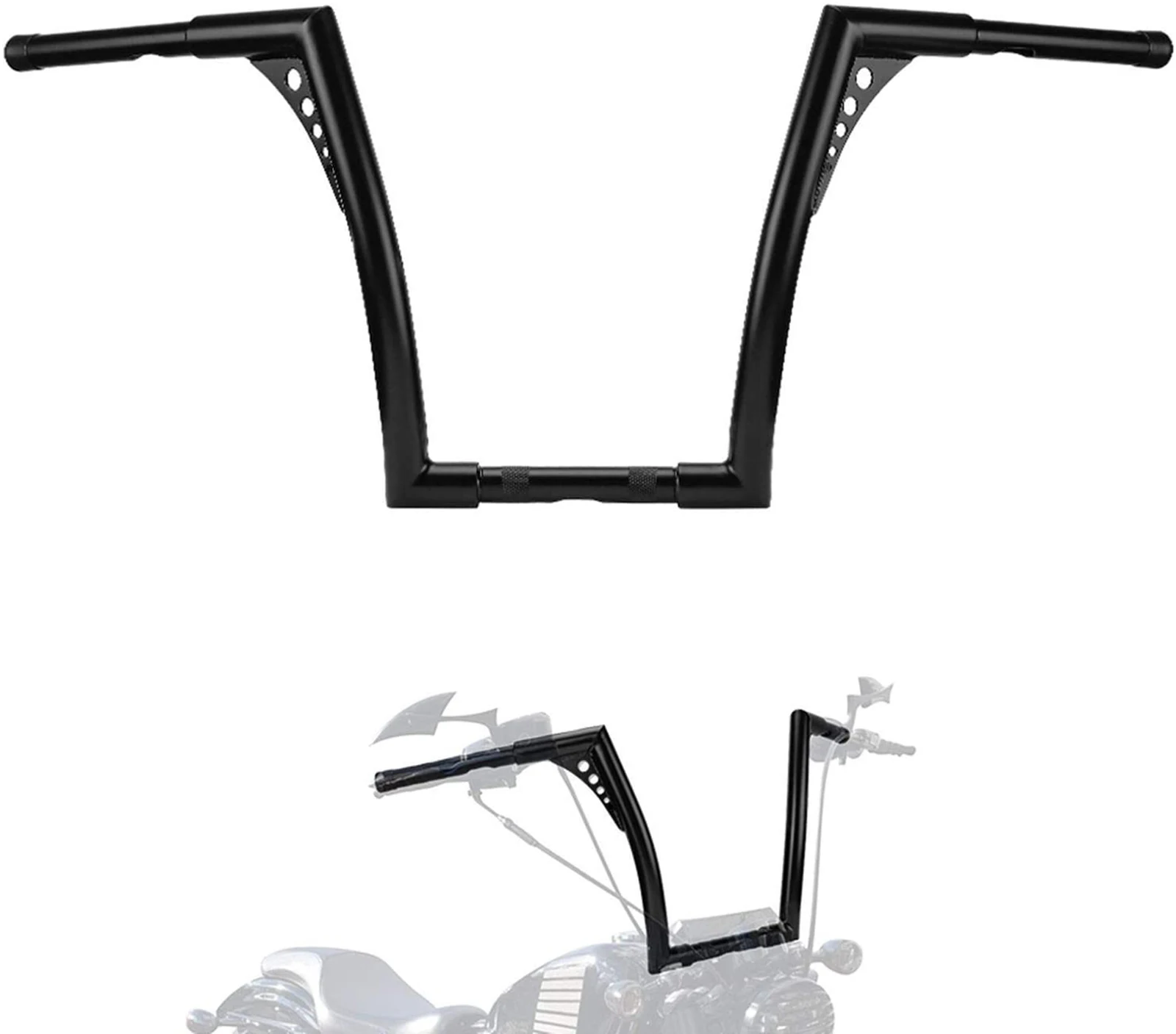 

12" Rise Ape Hangers Rise Ape Z Hangers Handlebars for Sportster XL 883 Softail Electra Glide Street Glide Ultra Limited