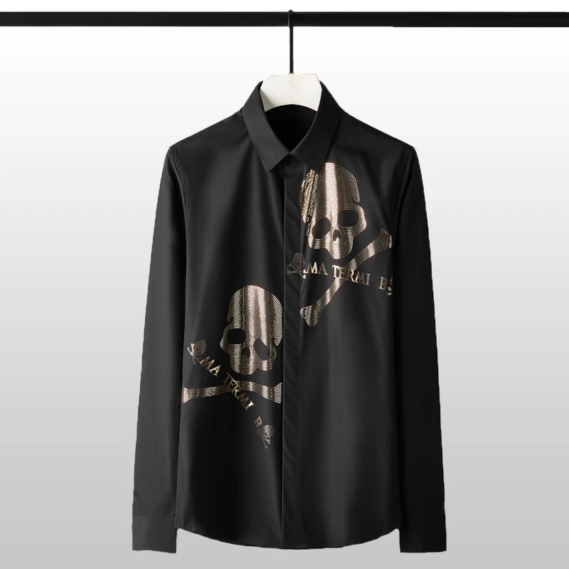 Minglu протектор хлопок сплошной Цвет мужские футболки класса люкс с двумя черепами