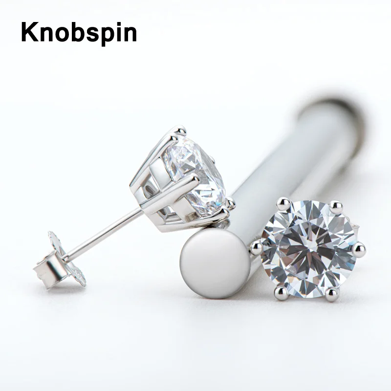 

Knobspin Real 100% 925 стерлингового серебра новые роскошные 0,5 карат муассанит для любимых женщин, серьги, модные ювелирные изделия, хорошее ювелирн...