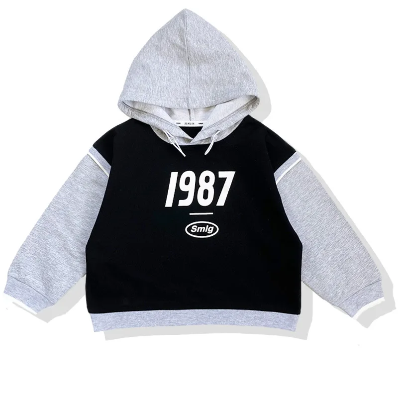 

Black Hooded Spring Autumn Boys Sweatshirts Jacket Coat KidsOutwear Teenager Tops Children Clothes Cotton Sport High Quality