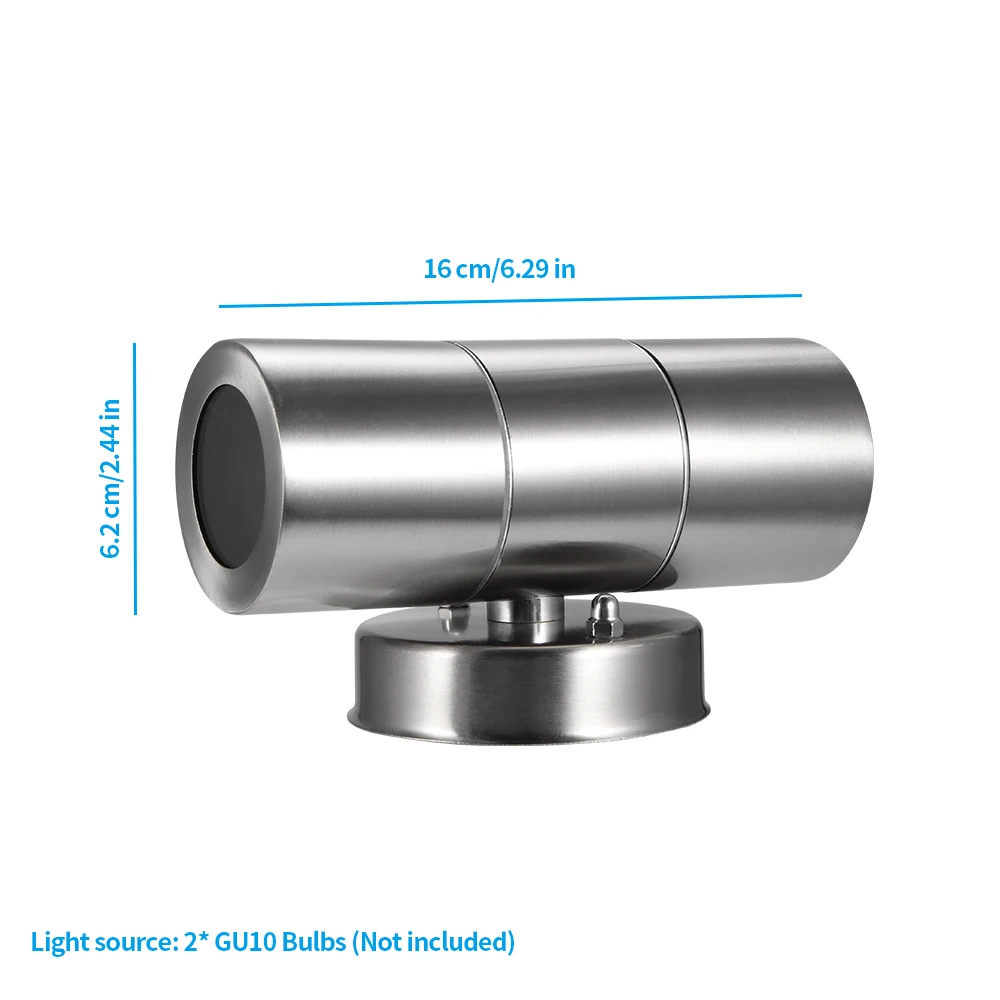 Настенный светильник вверх и вниз из нержавеющей стали уличное садовое