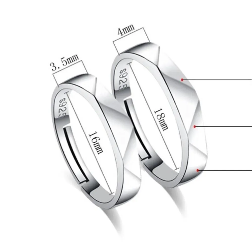 

925 Sterling Silver New Jewelry Fashion Woman Opening Ring Anniversary Wedding Anniversary Wedding Engagement Couple Ring