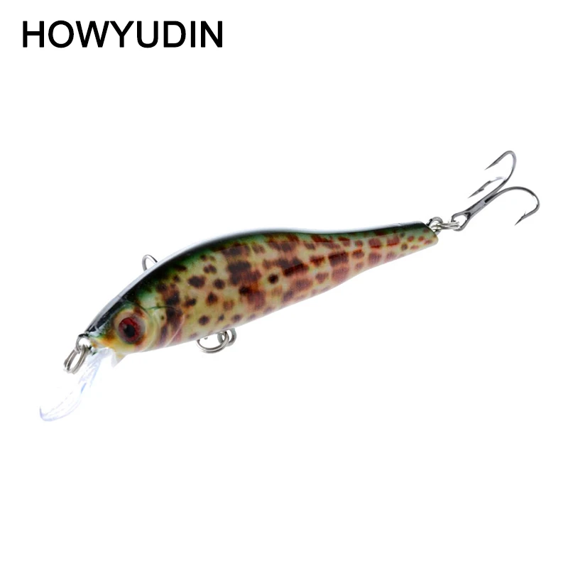 

1 шт. цветная наживка для рыбной ловли с изображением гольяна, качественные Искусственные воблеры, 3D глаза, приманки для рыбной ловли, 9,5 см, 12...