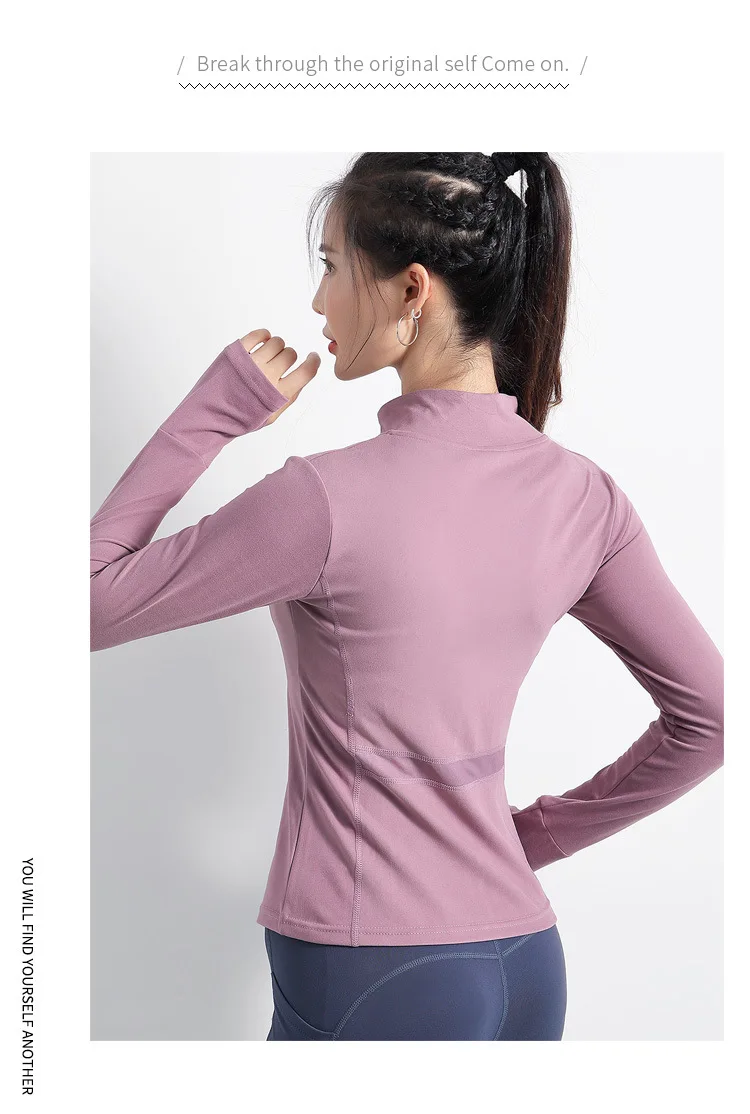 New Mesh Splice Running Jacket Women Sport Jacket Women Long Sleeve Yoga Jacket Breathable Yoga Top Women Sport Sweatshirts