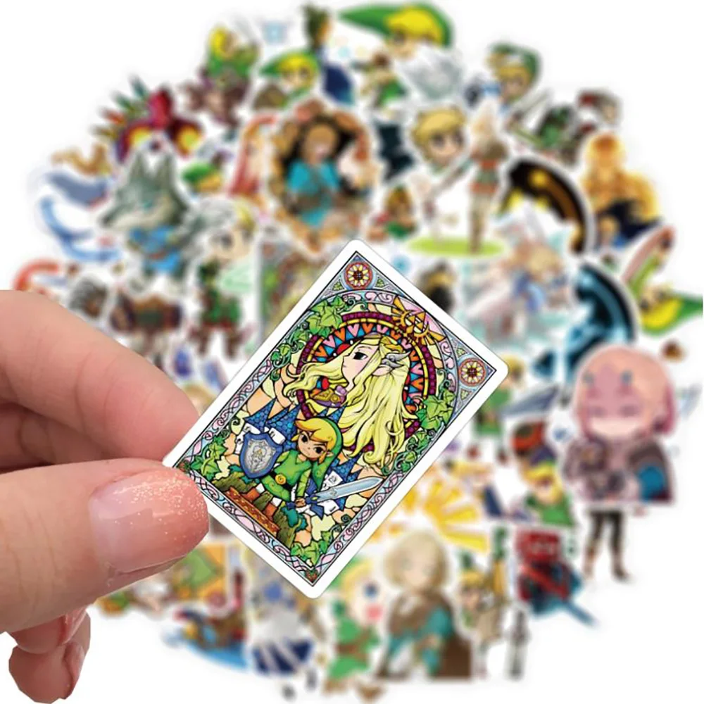Pegatinas de grafiti de Zelda para coche, motocicleta, equipaje de viaje, guitarra, pegatinas de dibujos animados impermeables, juguete para regalo de broma, 10/30/50 Uds.-3