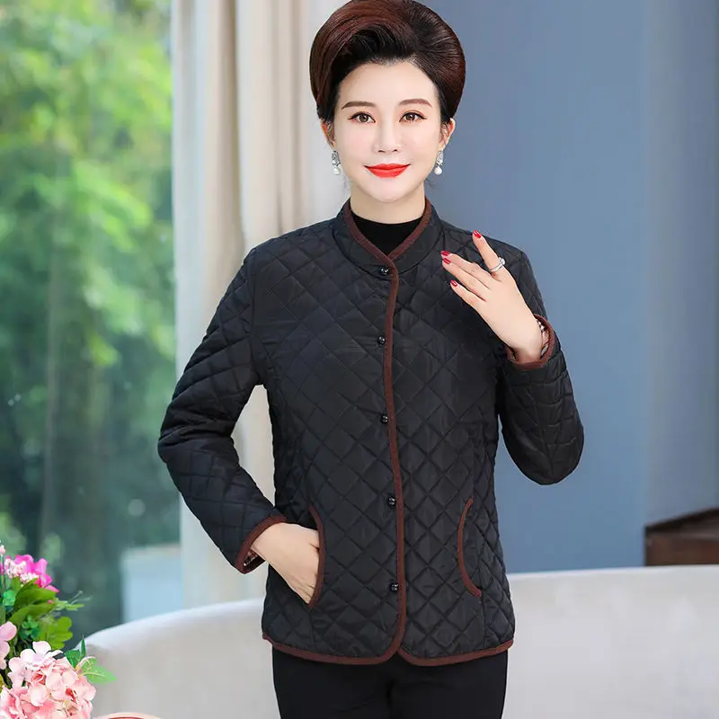 

Middle aged and old women's dress mother's dress light and thin fashion small cotton padded jacket large size loose middle aged