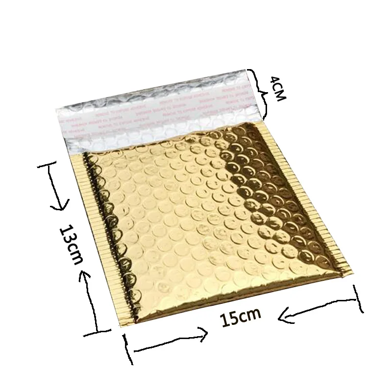 

50pcs CD/CVD Packaging Shipping Bubble Mailers gold paper Padded Envelopes Gift Bag Bubble Mailing Envelope Bag 15*13cm+4cm